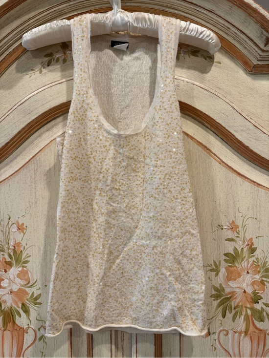J. Crew Tops - J.Crew cream sequin knit wool sweater tank size XS